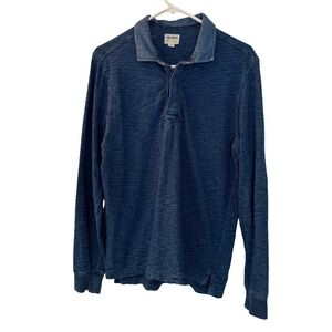 Todd Snyder Pullover Rugby Polo Long Sleeve, Indigo, Size S